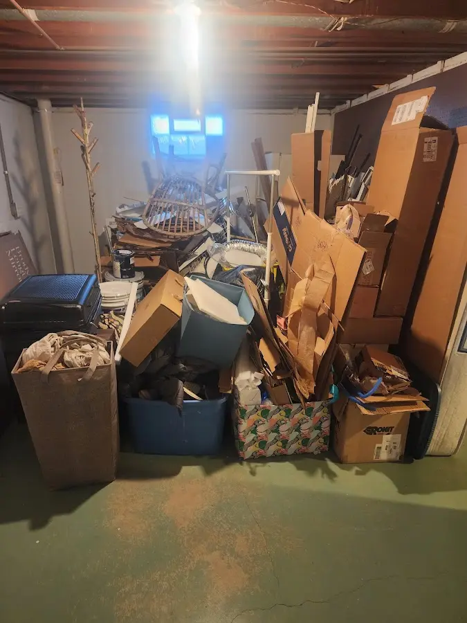 Roll-off dumpster container at job site for 6 Yard Dumpster Rental in Quincy